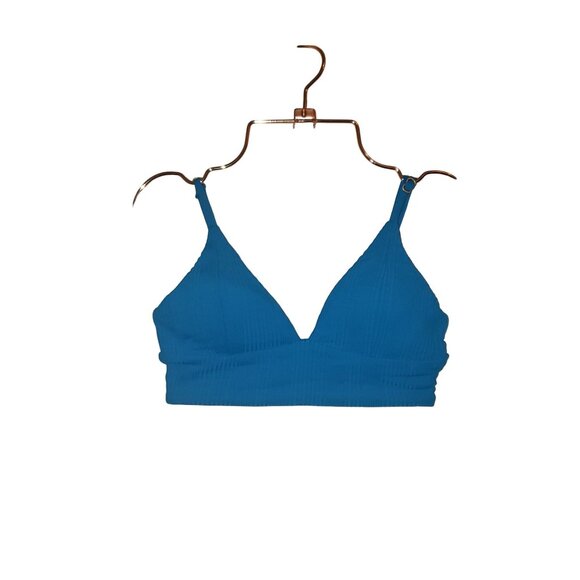 L*Space LSPACE Pointelle Rib Winnie Bikini Top Women Sz Small Electric Blue NWT - Picture 12 of 12